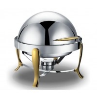 Gold-plated Round Chafing Dish / Roll Top Chafer