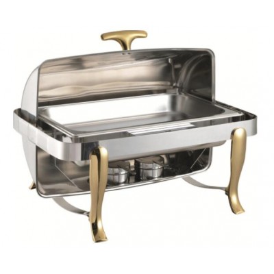 9L Hotel Chafing Dish / Gold Chafing Dish Food Warmer